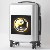 Sticker Yin Yang or sur noir (Sur valise)