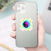 Sticker Yin Yang Psychedelic Rainbow Tattoo (Téléphone)