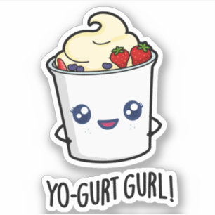 Sticker Yo-gurt Gurl Funny Yaourt Pun