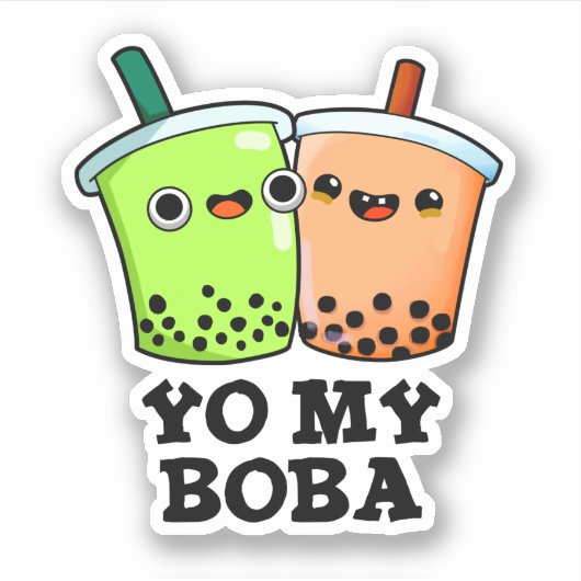 Sticker Yo My Boba Drôle Boba Tea Pun (Devant)