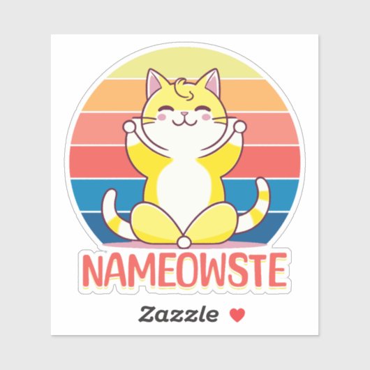 Sticker Yoga cat (Feuille)