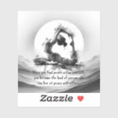 Sticker Yoga Reiki à une jambe King Pigeon Pose Aquarelle (Feuille)