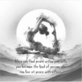 Sticker Yoga Reiki à une jambe King Pigeon Pose Aquarelle (Devant)