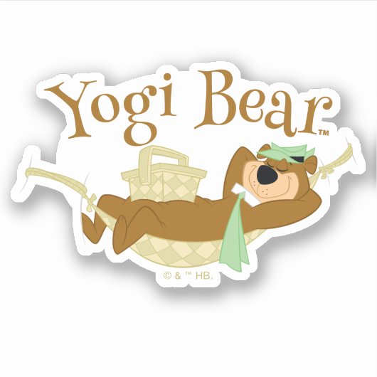 Sticker Yogi Bear Pique-nique Hammock Nap Time (Devant)
