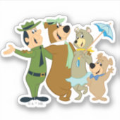 Sticker Yogi Ours et amis Accueil chaleureux (Devant)