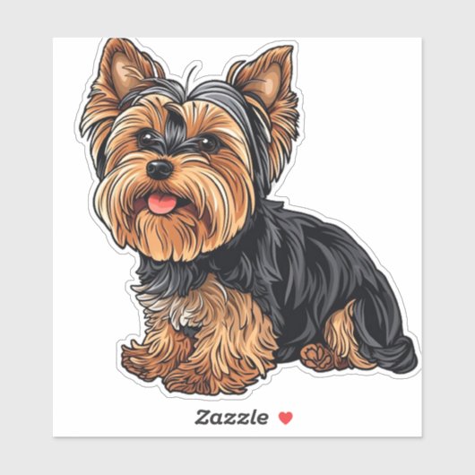 Sticker Yorkie Charm Yorkshire Terrier (Feuille)