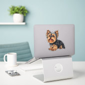 Sticker Yorkie Charm Yorkshire Terrier (Ordinateur portable sur le bureau)