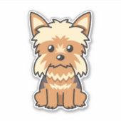 Sticker Yorkshire Terrier Chien domestique Animal domestiq (Devant)