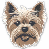 Sticker Yorkshire Terrier mignon Chien Yorkie Visage Conto (Devant)