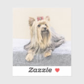 Sticker Yorkshire Terrier Peinture - Cute Original Chien A (Feuille)