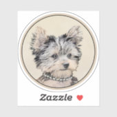 Sticker Yorkshire Terrier Puppy Peinture Chien original (Feuille)