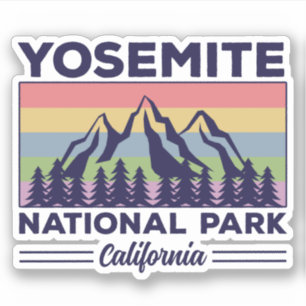 Sticker Yosemite National Park California Retro Randonnée