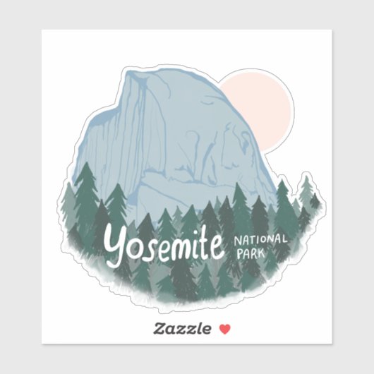 Sticker Yosemite Parc National Calif Camping Transparent (Feuille)