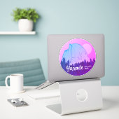 Sticker Yosemite Parc National Calif Camping Trip Purple (Ordinateur portable sur le bureau)