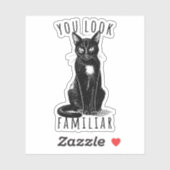 Sticker You Look Familiar Witches Black Cat (Feuille)
