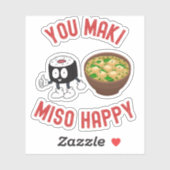 Sticker You Maki Miso Happy - Cute Sushi Pun (Feuille)