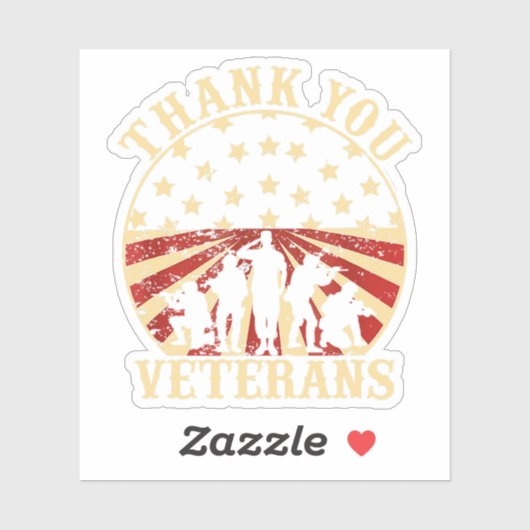 Sticker You Vétéran de la Journée Thank (Feuille)