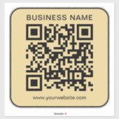 Sticker Your Business Name Url QR Code Large Black & Gold (Feuille)
