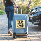 Sticker Your Business Name Url QR Code Large Black & Gold (Valise Insitu)