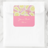 sticker "Your Text" en limonade rose carré rose (Sac)