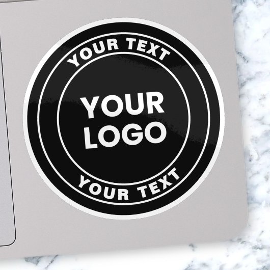 Sticker Your Uploaded Logo + Bold Circular Text 