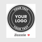 Sticker Your Uploaded Logo + Bold Circular Text  (Feuille)