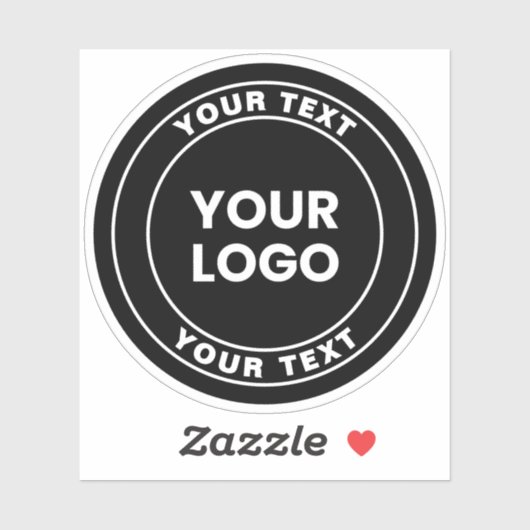 Sticker Your Uploaded Logo + Bold Circular Text  (Feuille)