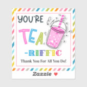 Sticker You're Tea-riffic | Cute Tea Pun Gift Idea (Feuille)