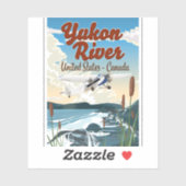 Sticker Yukon river USA affiche de voyage Canada (Feuille)