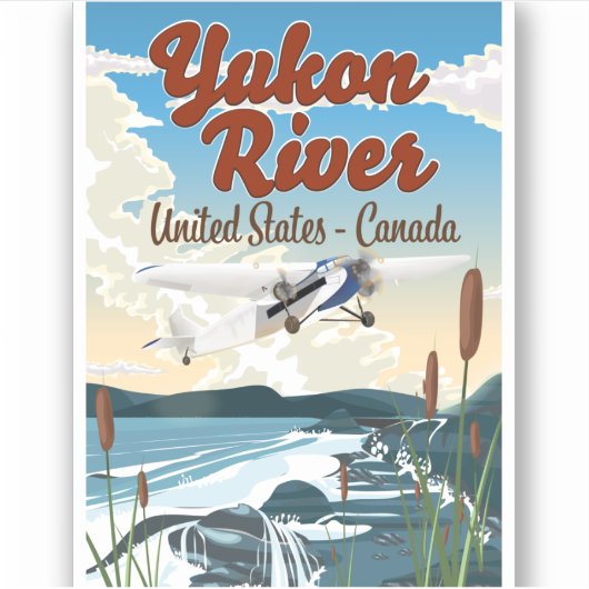 Sticker Yukon river USA affiche de voyage Canada (Devant)