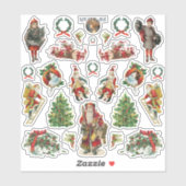 Sticker Yule vintage pour Noël (Feuille)