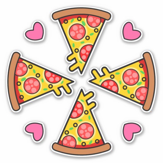 Sticker Yummy Pizza Slices Mandara (Devant)