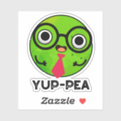 Sticker Yup Pea Funny Yuppie Veggie Pea Pun (Feuille)