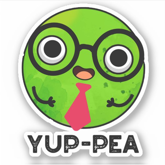 Sticker Yup Pea Funny Yuppie Veggie Pea Pun (Devant)
