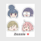 Sticker Yuru Camp Tous Les Caractères Chibi Sytle (Feuille)