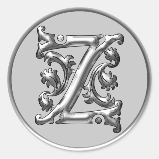 Sticker Z rond initial en argent (Devant)