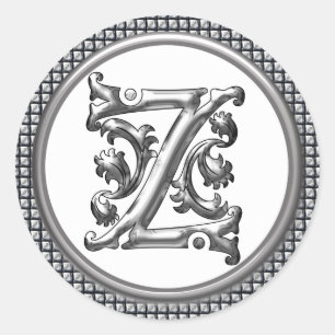 Sticker Z rond initial en argent