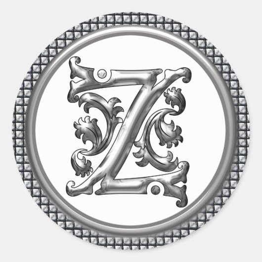 Sticker Z rond initial en argent (Devant)