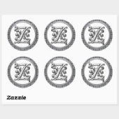 Sticker Z rond initial en argent (Feuille)