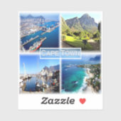Sticker ZA Cape Town - Port du Cap - Clifton - (Feuille)