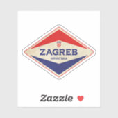 Sticker Zagreb Croatie Vintage (Feuille)