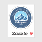 Sticker Zakopane Pologne vacances de ski (Feuille)