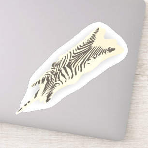 Sticker Zèbre peau animal tapis noir blanc rayé
