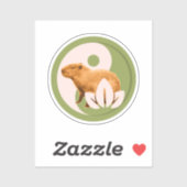 Sticker Zen Capybara Yin Yang (Feuille)