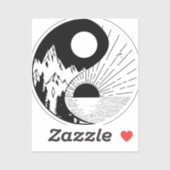 Sticker Zen Yin Yang noir blanc (Feuille)