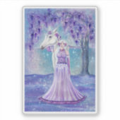 Sticker Zephyr licorne et féerie Art par Renee Lavoie (Devant)