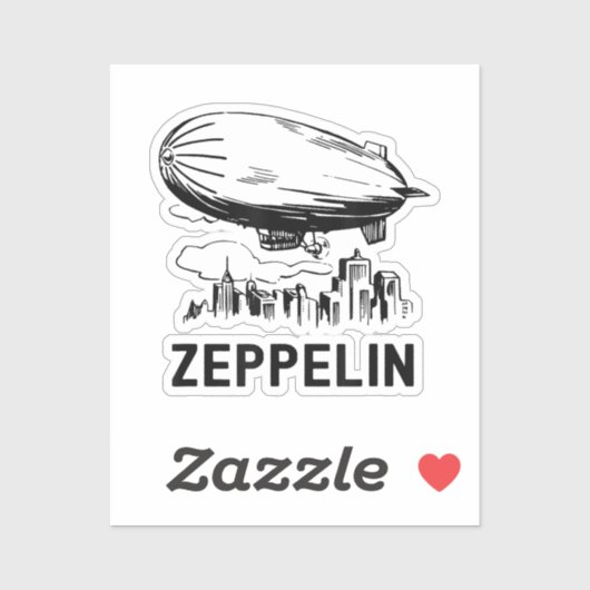 Sticker Zeppelin rétro vintage - Croquis Dirigeable (Feuille)