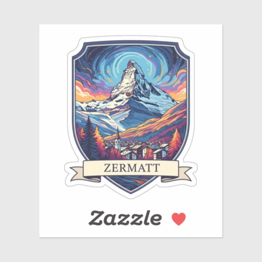Sticker Zermatt Suisse Matterhorn (Feuille)