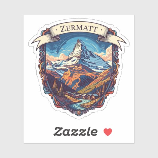Sticker Zermatt Suisse Matterhorn (Feuille)