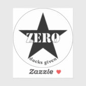 Sticker Zéro Canard donné étoile (noir) (Feuille)